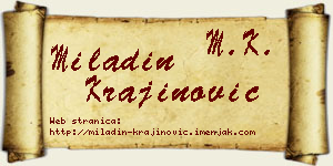 Miladin Krajinović vizit kartica